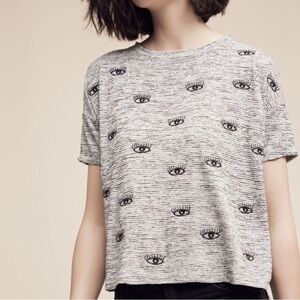 Anthropologie | Embroidered eye tee